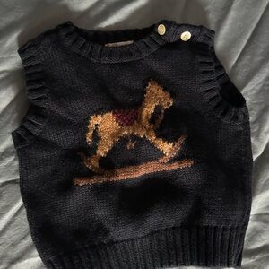 Chaps Kids Sweater Vest with Horse Design